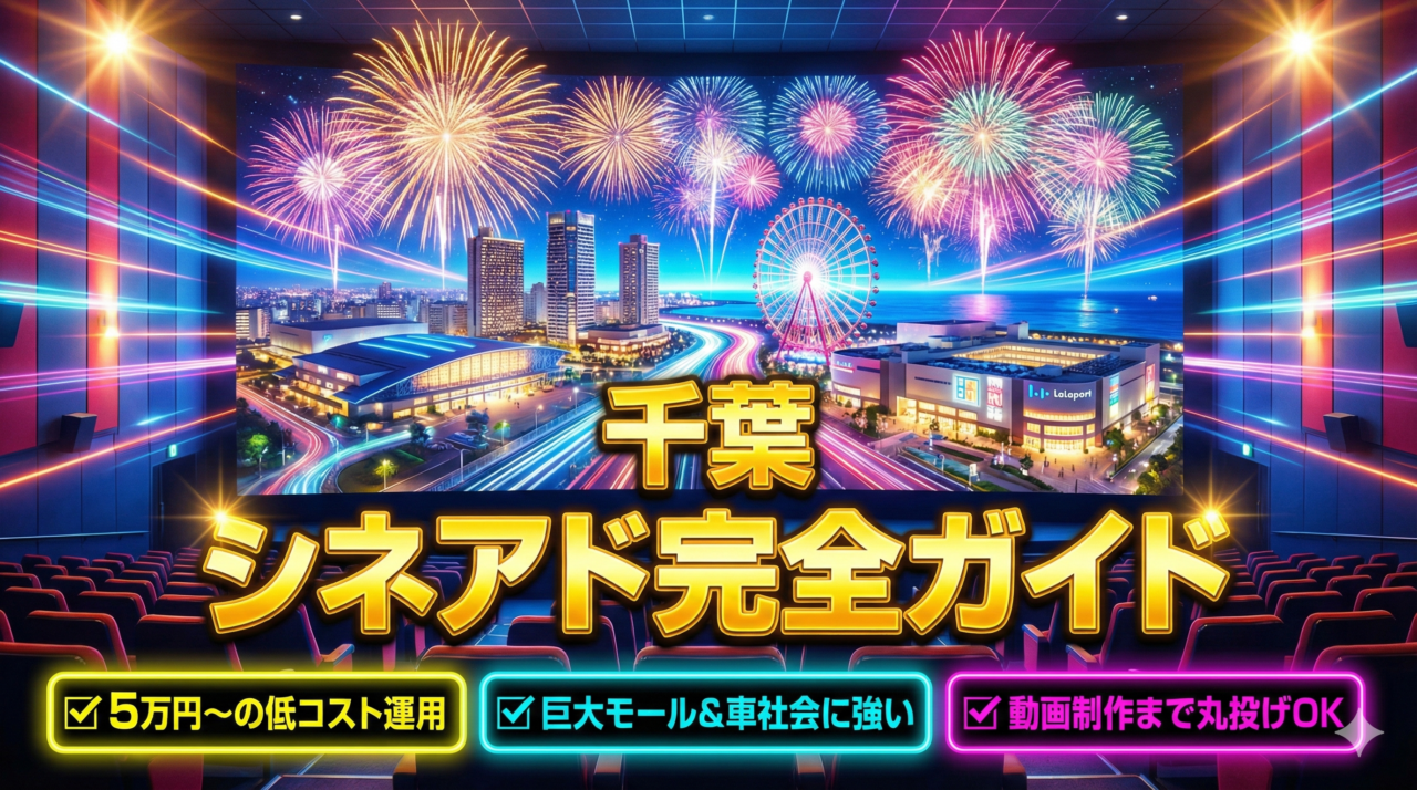 千葉県のシネアド（映画館広告）完全ガイド｜5万円からの低コスト運用と巨大モール・車社会に強い劇場リスト