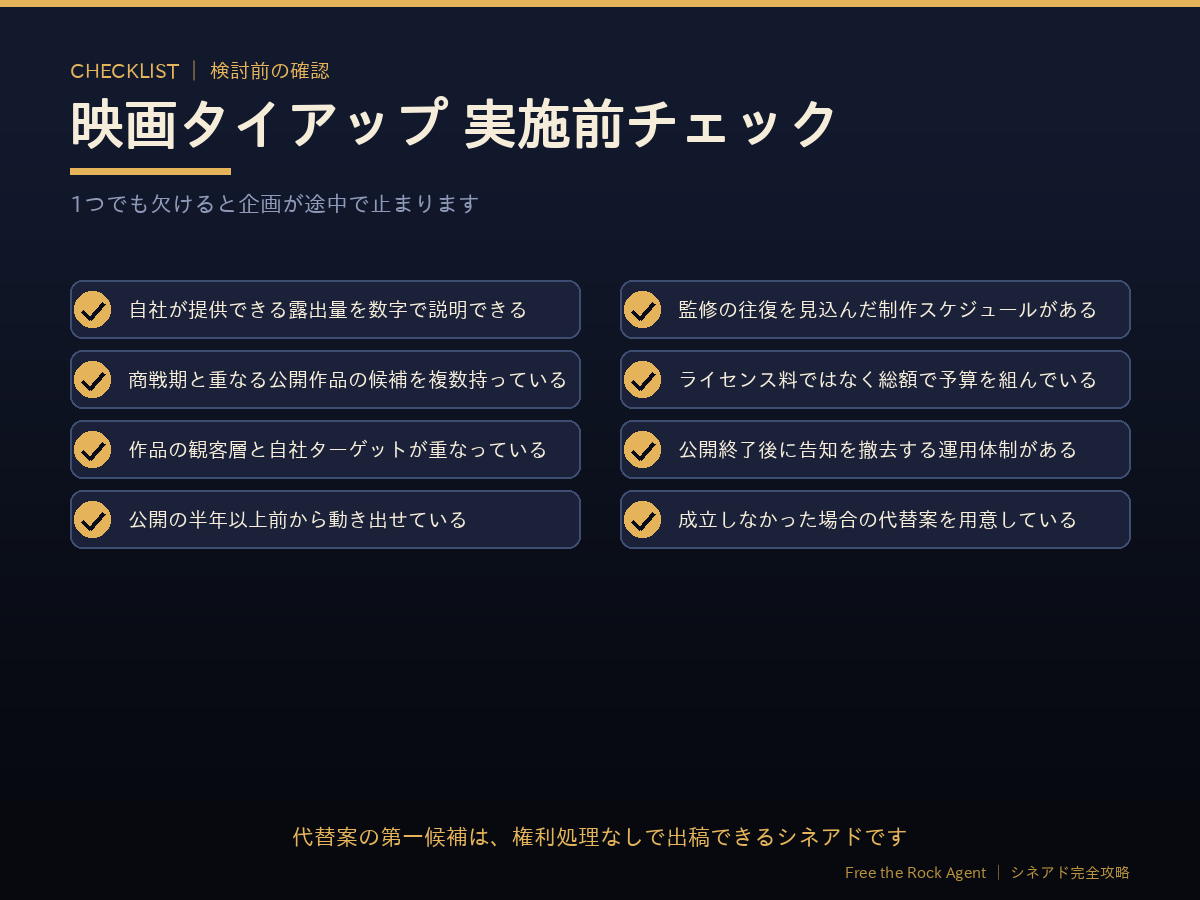 映画タイアップ実施前チェックリスト
