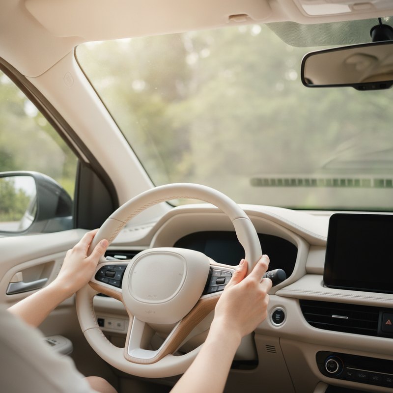 運転中に音声を聴いている様子