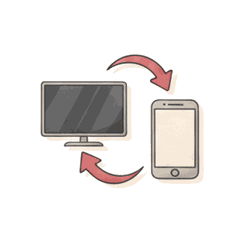 テレビとスマートフォンで使い回すイメージ