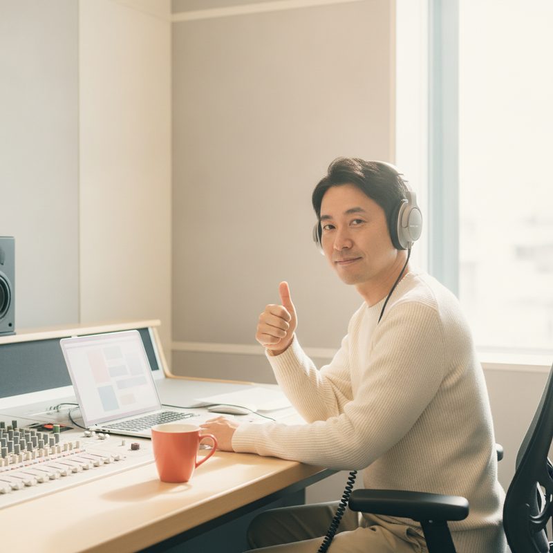 ミキサーで音を整えるディレクター